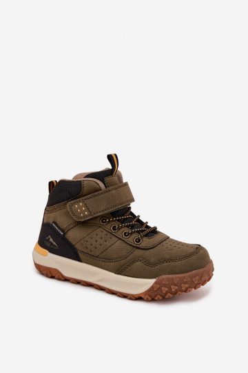 turistické boty Dětské se samolepicími uzávěry khaki Pavisse