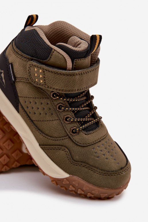 turistické boty Dětské se samolepicími uzávěry khaki Pavisse