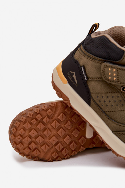 turistické boty Dětské se samolepicími uzávěry khaki Pavisse