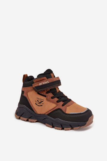 zimní boty  Dětské se samolepicími uzávěry zateplené hnědáMiravie