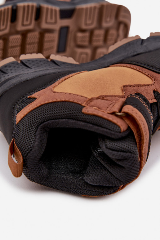 zimní boty  Dětské se samolepicími uzávěry zateplené hnědáMiravie