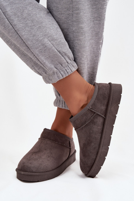 Sněhule  zateplené s kožešinou uvnitř šedá Serenne