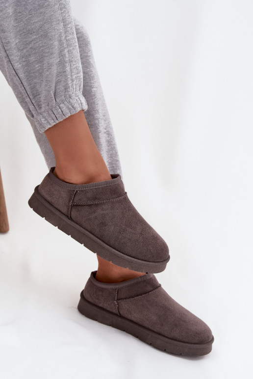 Sněhule  zateplené s kožešinou uvnitř šedá Serenne