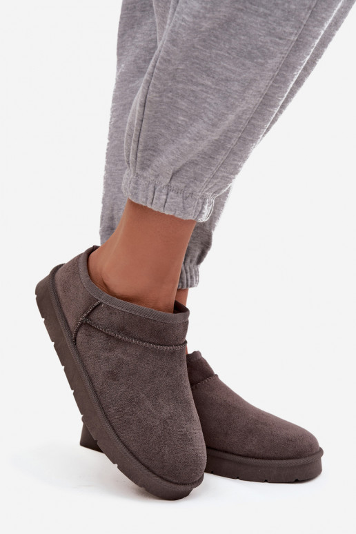 Sněhule  zateplené s kožešinou uvnitř šedá Serenne