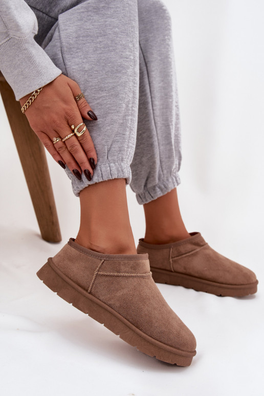 Sněhule  zateplené s kožešinou uvnitř hnědá Serenne