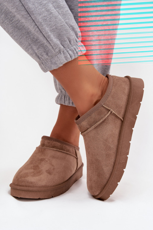 Sněhule  zateplené s kožešinou uvnitř hnědá Serenne