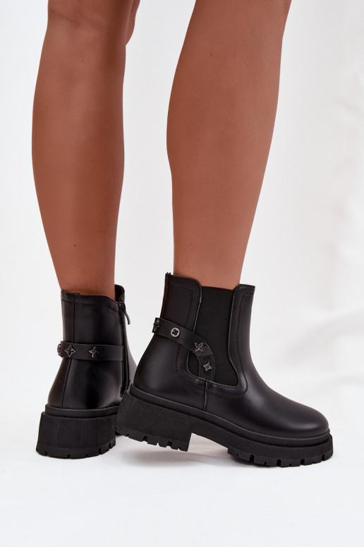 stylové podpatky   Detalami zateplené Černé Verisse