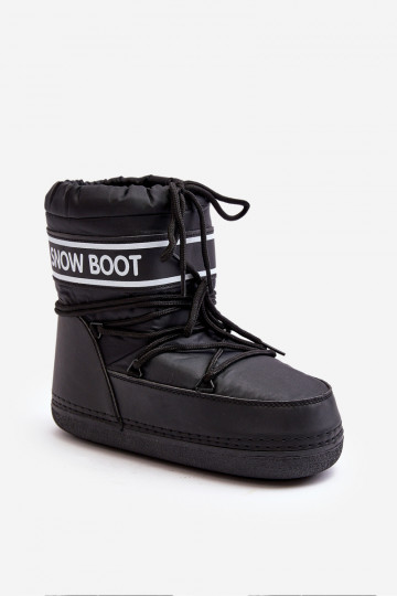 Šněrovací zimní boty Černé Soia