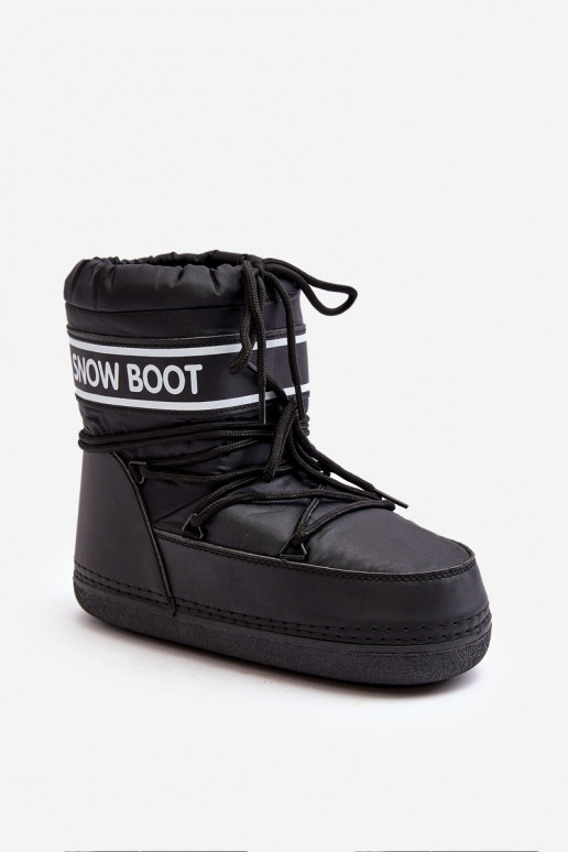  Šněrovací zimní boty Černé Soia