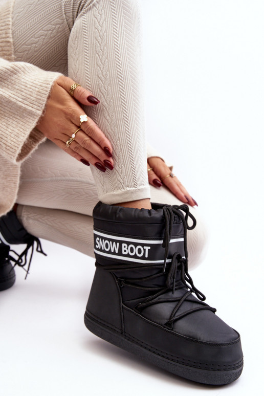  Šněrovací zimní boty Černé Soia