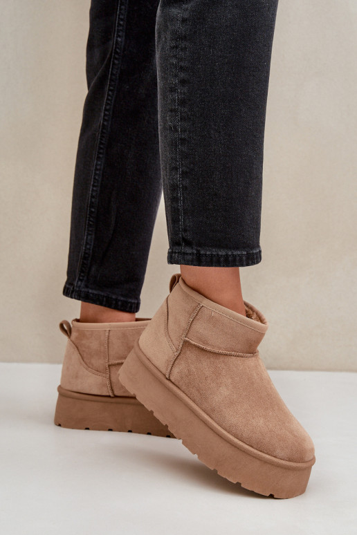  Sněhule s platformou béžové Ninala