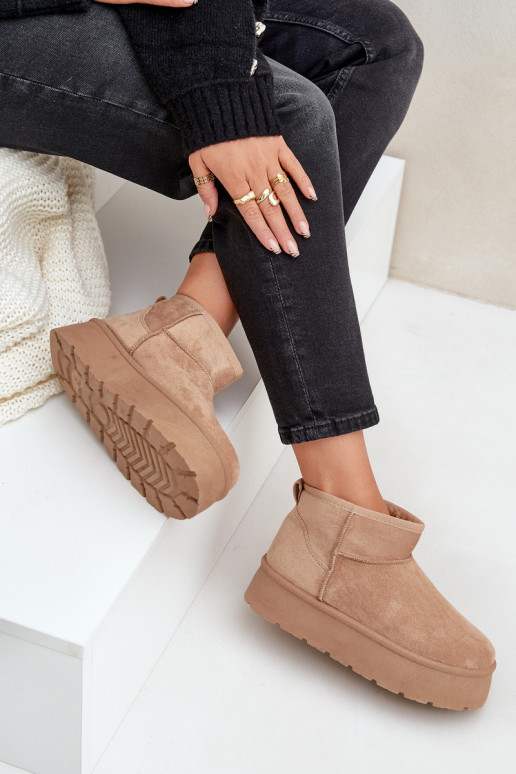  Sněhule s platformou béžové Ninala