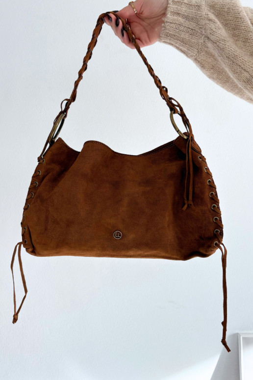 Skórzana Zamszowa Kabelka  m hnědáJanelis