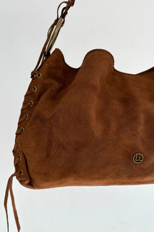 Skórzana Zamszowa Kabelka  m hnědáJanelis