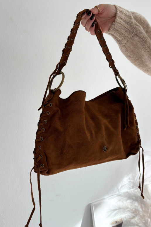 Skórzana Zamszowa Kabelka  m hnědáJanelis