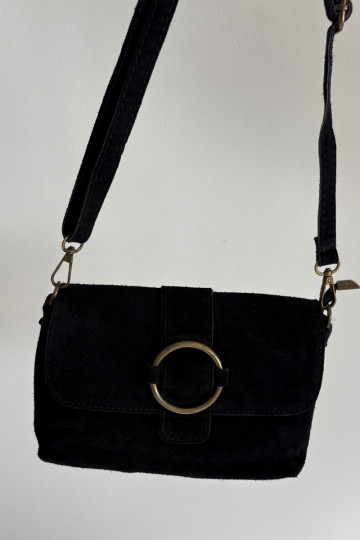 Skórzana Zamszowa Malá kabelka černá Jessel 2