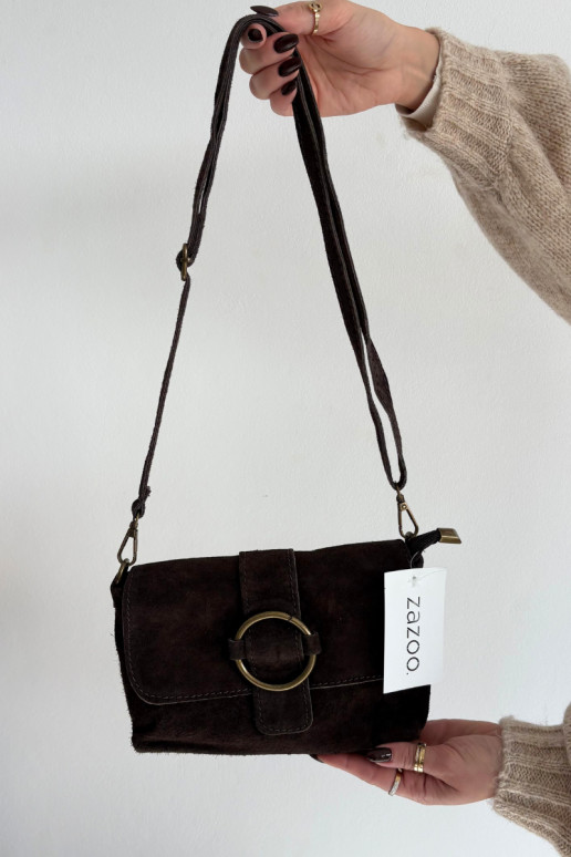 Skórzana Zamszowa Malá kabelka Czekoladowa Jessel