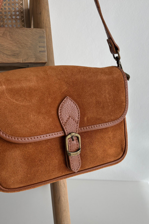Skórzana Zamszowa Kabelka  hnědáNorla