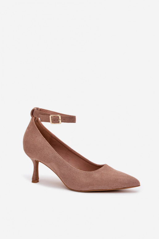 Boty na vysokém podpatku Obuv Z z eko semišeu béžové Devoria