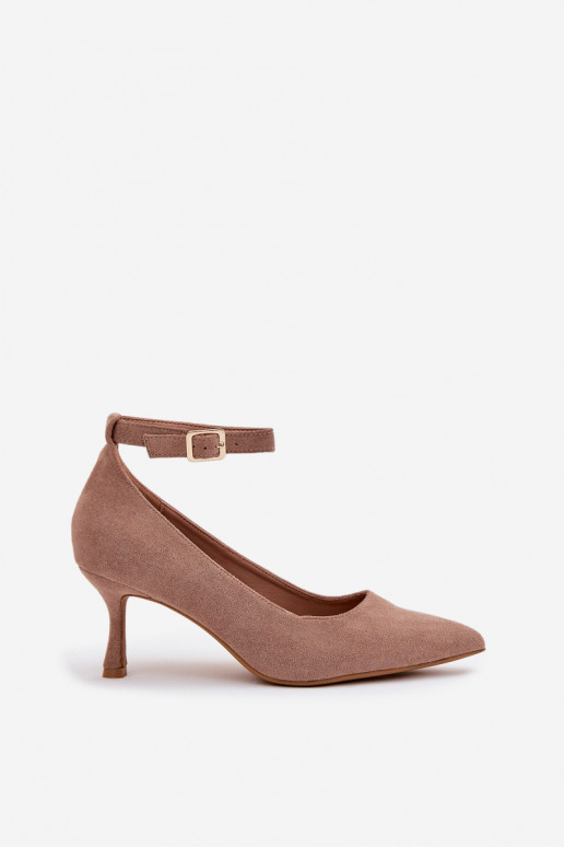 Boty na vysokém podpatku Obuv Z z eko semišeu béžové Devoria