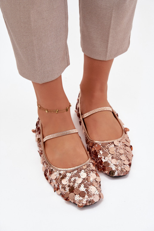 baleríny Ozdobione Cekinami růžová Szampańskie Terlina