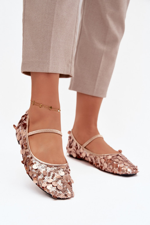 baleríny Ozdobione Cekinami růžová Szampańskie Terlina