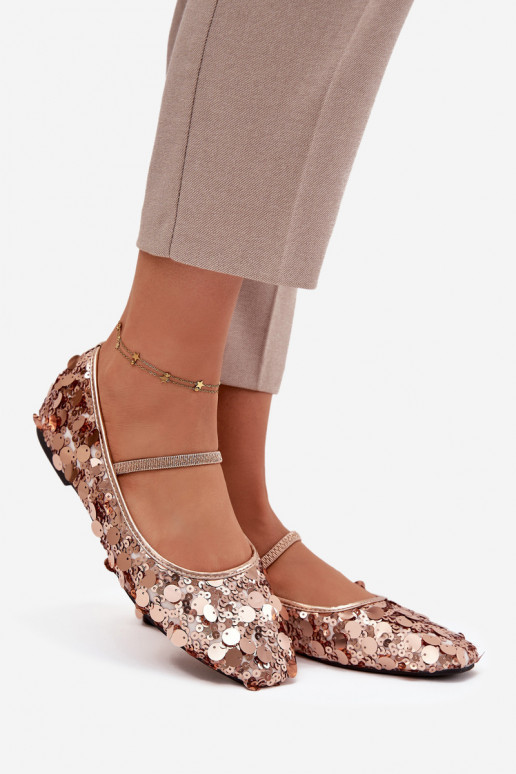 baleríny Ozdobione Cekinami růžová Szampańskie Terlina