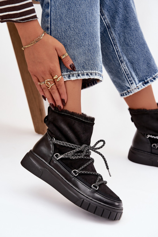 Sněhule  se stylovými detaily Černé Isalisse