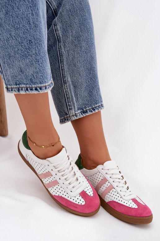  s ažurovými prvky Tenisky  Zazoo N1318 Bílá-růžová