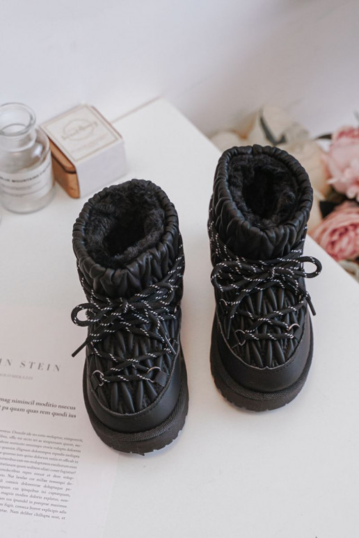 Dětské Zimní Boty S Hřejivým Kožíškem Černé Nastira