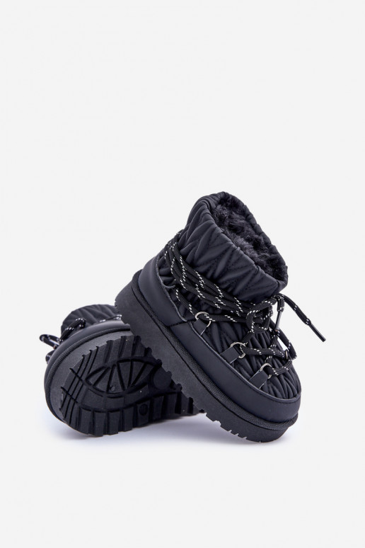 Dětské Zimní Boty S Hřejivým Kožíškem Černé Nastira