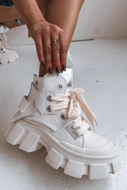  zateplené Sportovní styl Dřeváky GOE SS2N4055 bílé