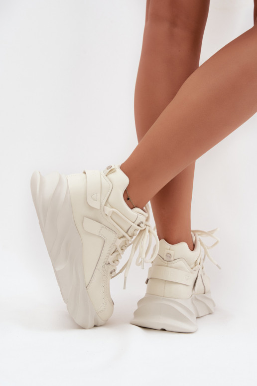 Tenisky  pravá kůže GOE SS2N4037 Zgaszona Biel