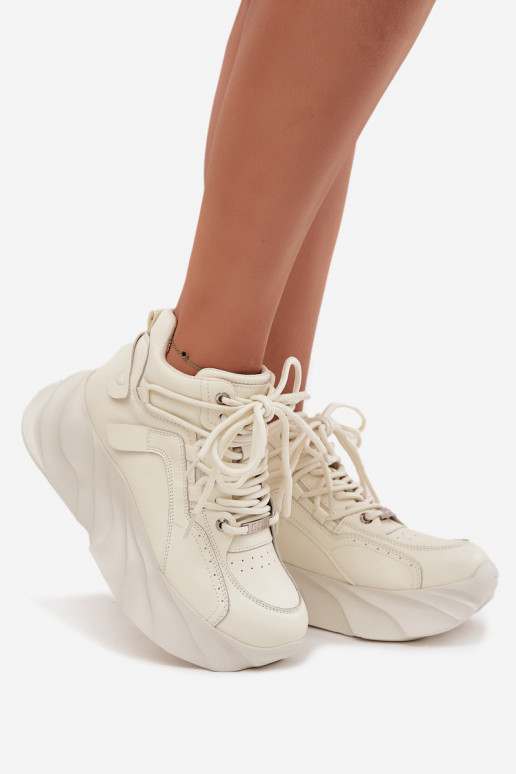 Tenisky  pravá kůže GOE SS2N4037 Zgaszona Biel