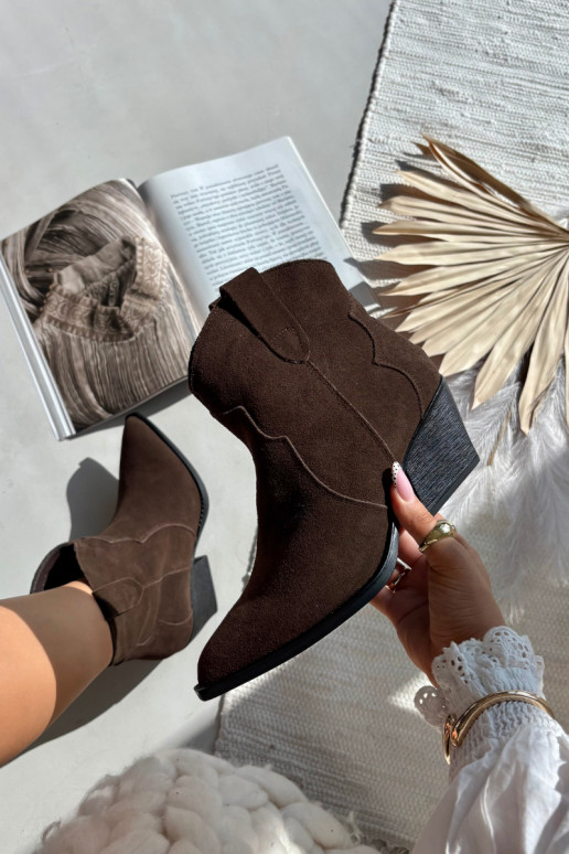 Slip-on vzor Boty v kovbojském stylu  Z Naturalnego Zamszu Czekoladowe Beretta