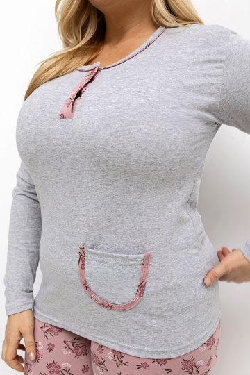 Pyžamo šedé dvouvrstvé s...