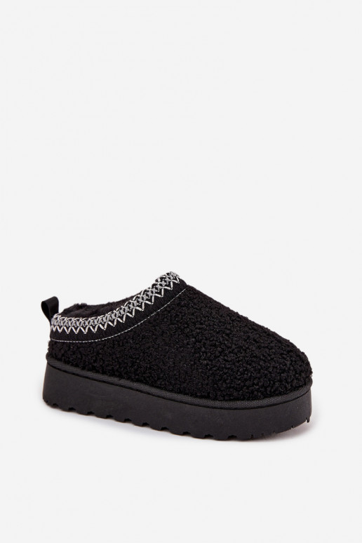 Sněhule Dětské  s kožešinou Typu Baranek Černé Selathiel