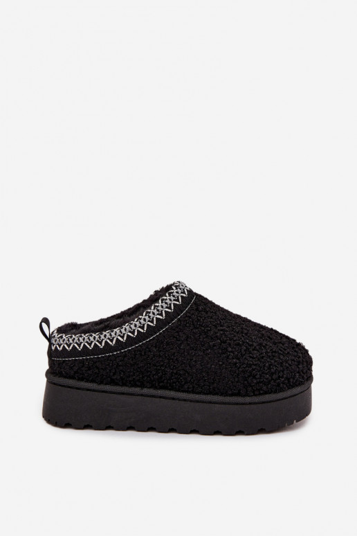 Sněhule Dětské  s kožešinou Typu Baranek Černé Selathiel