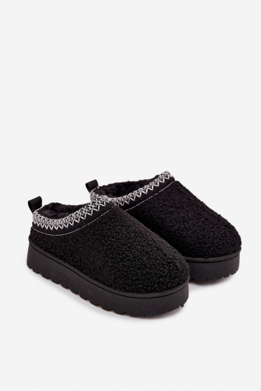 Sněhule Dětské  s kožešinou Typu Baranek Černé Selathiel