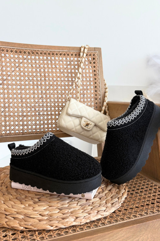 Sněhule Dětské  s kožešinou Typu Baranek Černé Selathiel