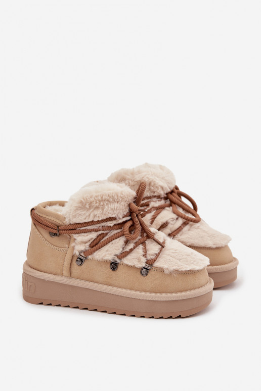 Sněhule Dětské  s kožešinou D.Franklin DFSH370011 béžové