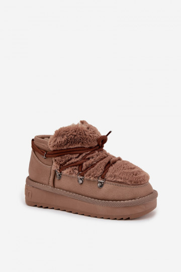 Sněhule Dětské  s kožešinou D.Franklin DFSH370011 hnědá