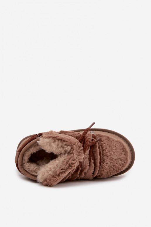 Sněhule Dětské  s kožešinou D.Franklin DFSH370011 hnědá