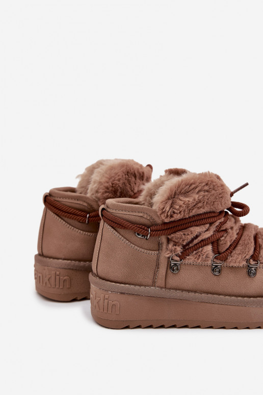 Sněhule Dětské  s kožešinou D.Franklin DFSH370011 hnědá