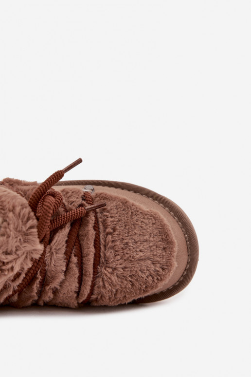 Sněhule Dětské  s kožešinou D.Franklin DFSH370011 hnědá