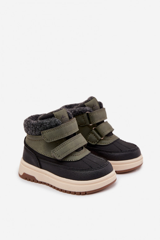 zimní boty Dětské boty do sněhu se samolepicími uzávěry zelené-Černé Darlene