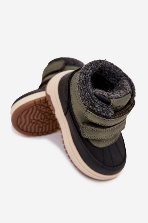 zimní boty Dětské boty do sněhu se samolepicími uzávěry zelené-Černé Darlene