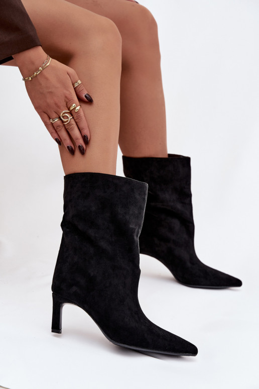 Slip-on vzor Dámské podpatky s tenkými podpatky Černé Solvienne