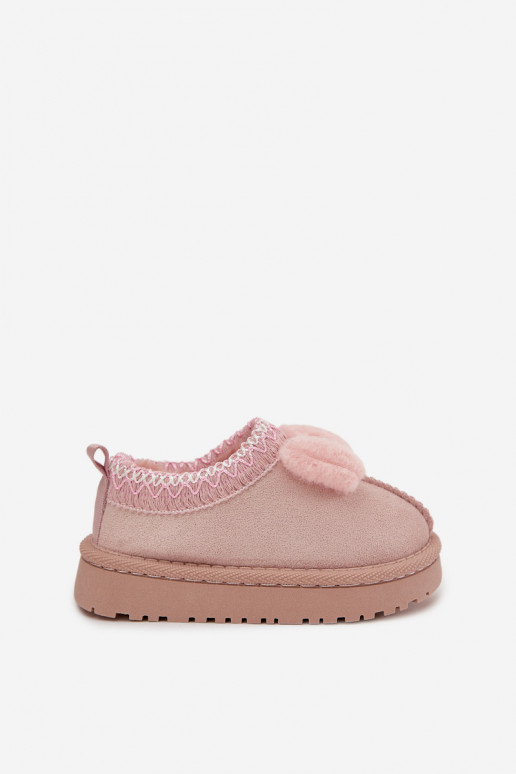 Sněhule Dětské Z Haftem I Kokardką růžová Daven