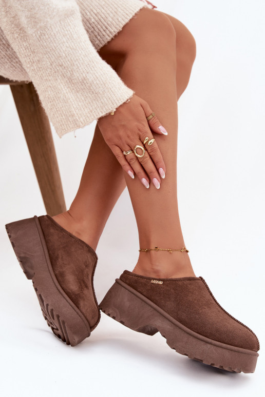 Sněhule  s platformou hnědá Yrenna